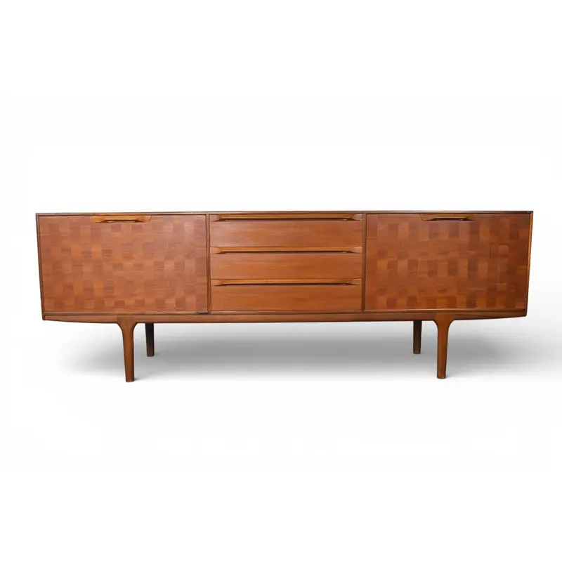 RARE LARGE MCINTOSH BASKETWEAVE CREDENZA IN TEAK