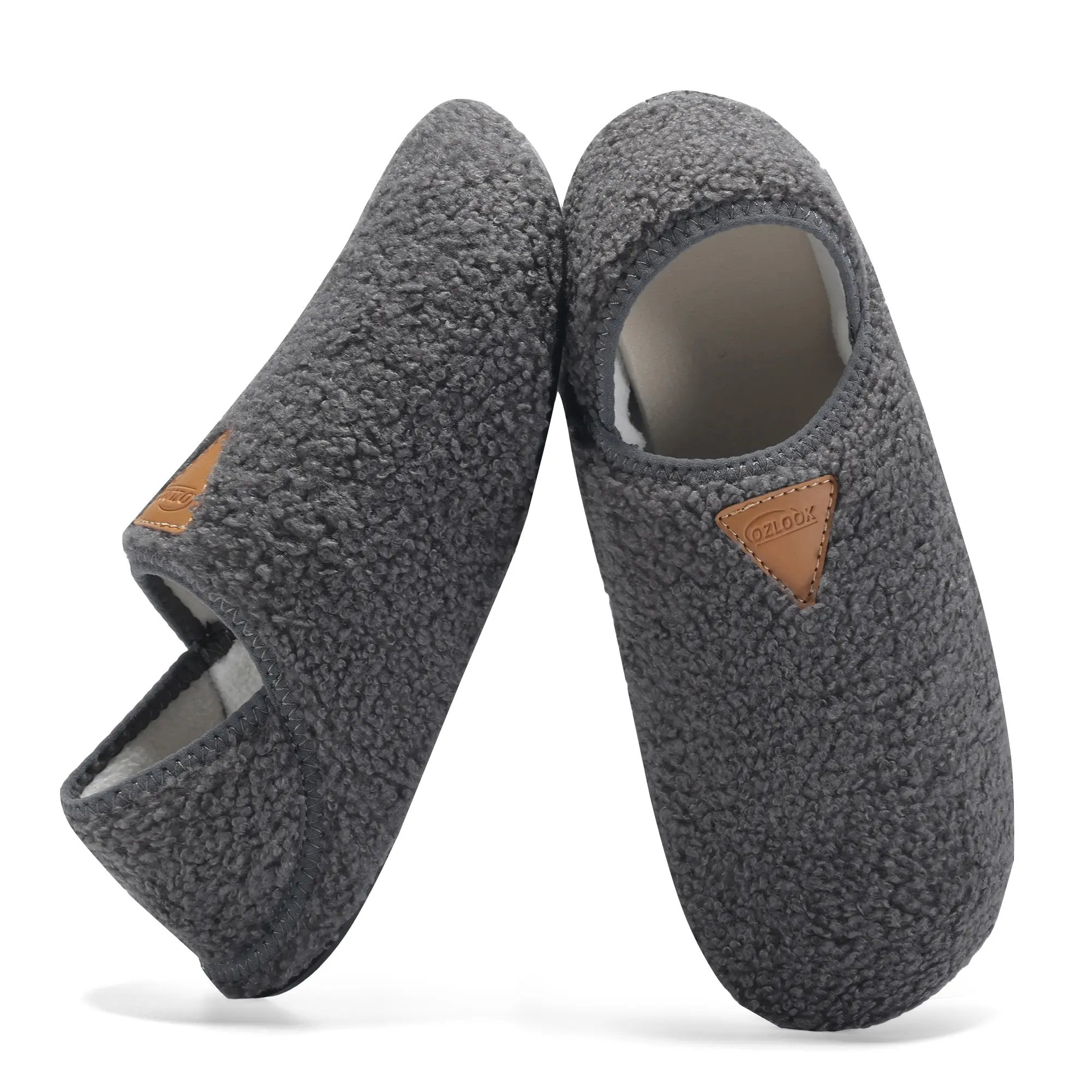 Women and Men Slippers, Mens Womens House Slippers, Fuzzy Slippers Memory Foam Warm Curly Fur Indoor