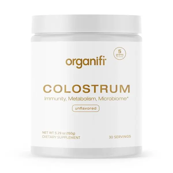 Organifi Grass-fed Bovine Colostrum, Unflavored, 5.29 oz (150 g) 30 Servings