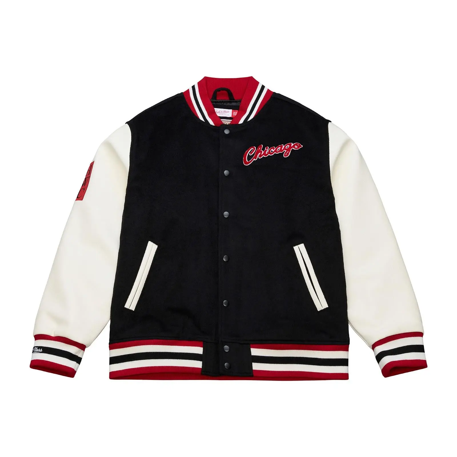 MLB NBA All Teams Jacket, Officially Licensed Off Day Varsity Full-Snap Jacket, Baseball Basketball Football Fan Apparel, Vintage Throwback Team Gear, Letterman Coat, Mitchell & Ness, Bomber Outerwear