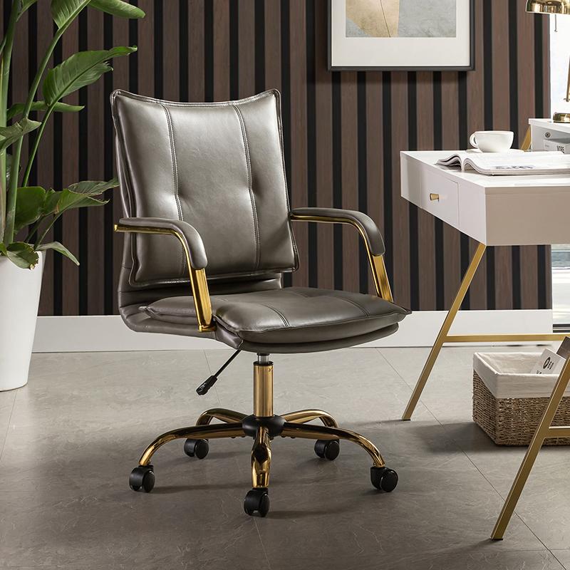 Hulala Michele Modern Office Chair, Computer Task Chair, Criss Cross Chair, with Arms Height-adjustable with Tufted for the Living Room and Office