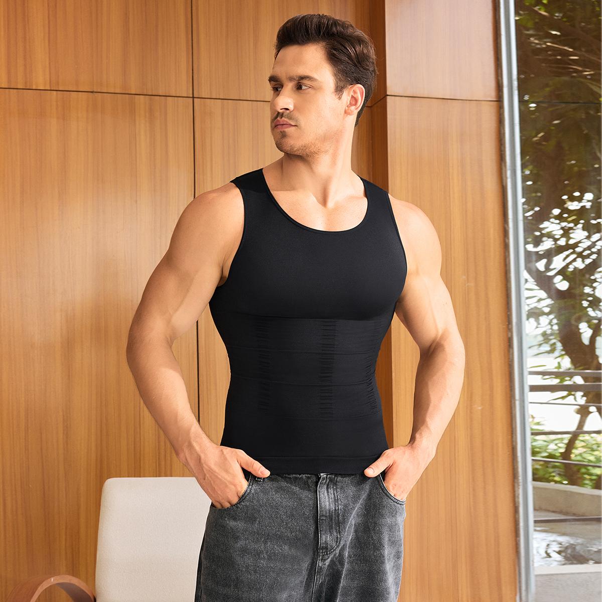 【Nebility】 Men's Shapewear Compression Tank Top Seamless Stretched Casual Bottoming Vest Wife Beater Shirt SpringStatements