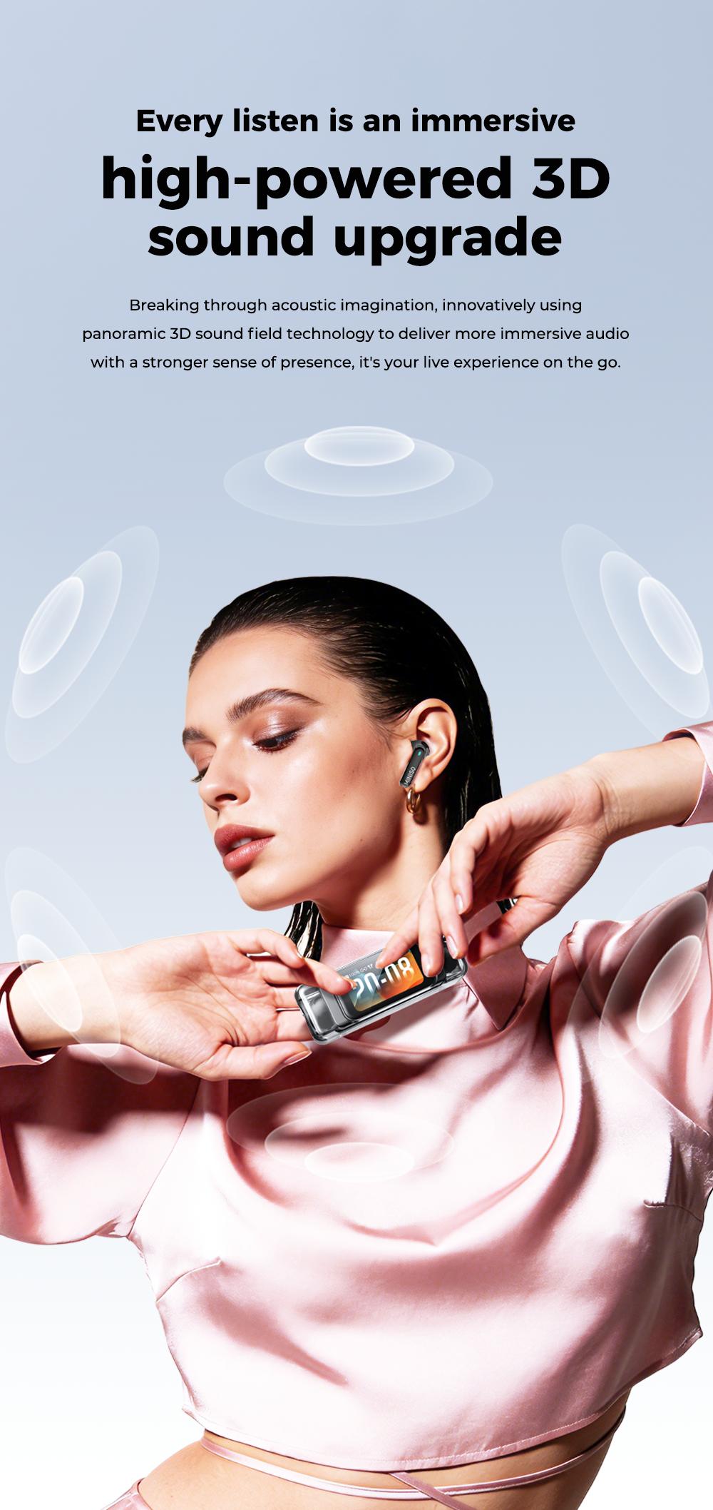 MINISO MS116 Wireless Earbuds Bluetooth 6.0 Earphones, In Ear Earbuds,LED Display High Fidelity Waterproof Wireless Earphones, Suitable for Office, Sports, Study and Audio Calls, Built in Microphone, Gaming Bluetooth Headphones