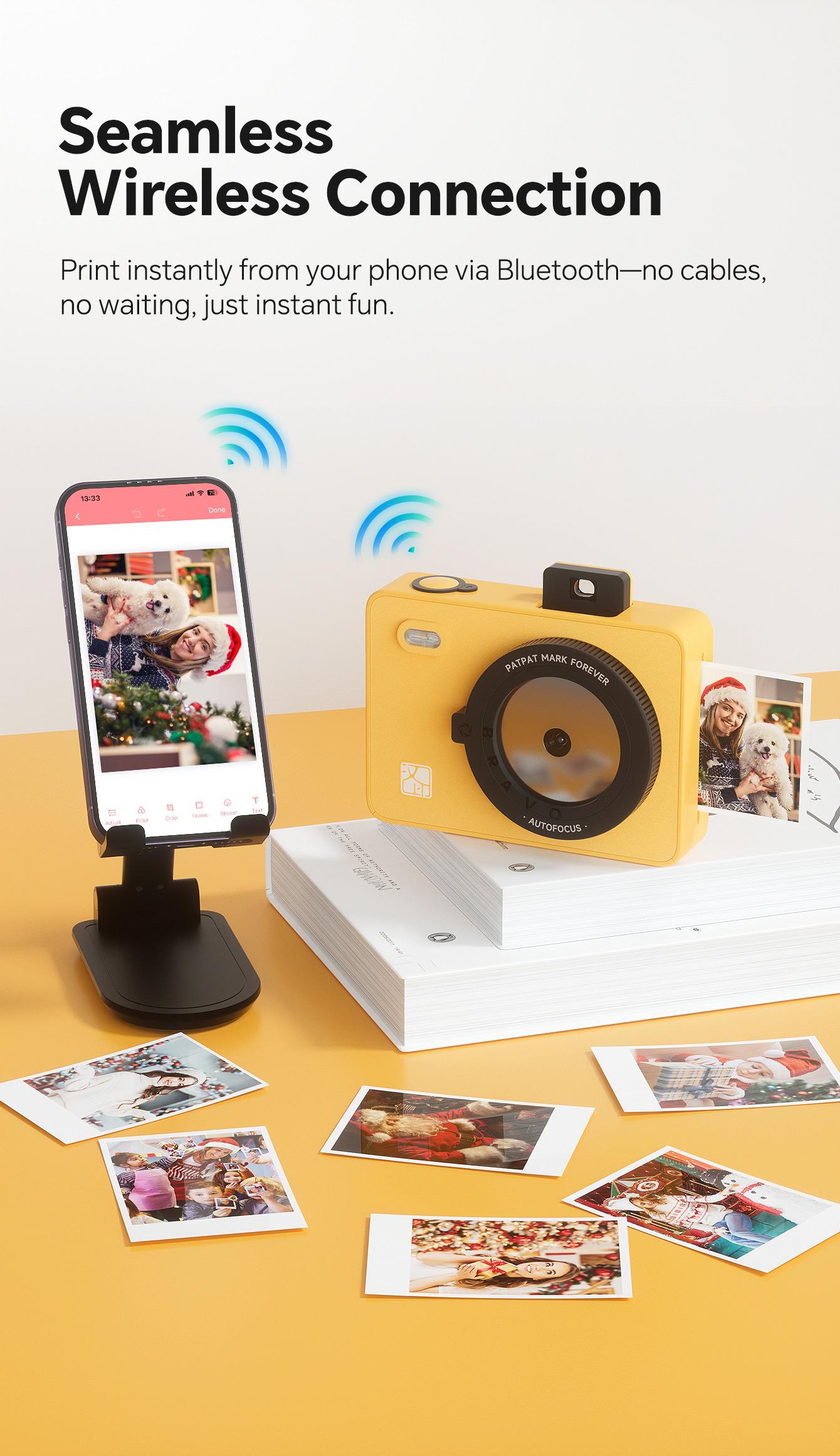 Hanin Z5S Instant Print Camera - Capture Memories in 2x3 Instant Prints, Compact & Lightweight, Perfect for Couples’ Photos, Scrapbooking, and Creating Lasting Moments Together