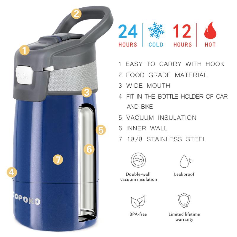 Keep Cold and Warm,Stainless Steel Kids Water Bottle Leak Proof BPA-Free Sports Bottle ,Thermoses ,universal bottlestraw Mug Tumbler