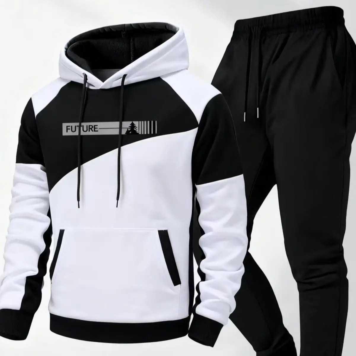 Men's 2-Piece Hooded Clothes Set - Stylish Hooded Sweatshirt & Casual Pants, Versatile Male Clothing Outfits for Youth, Mensfashion Daily Wear