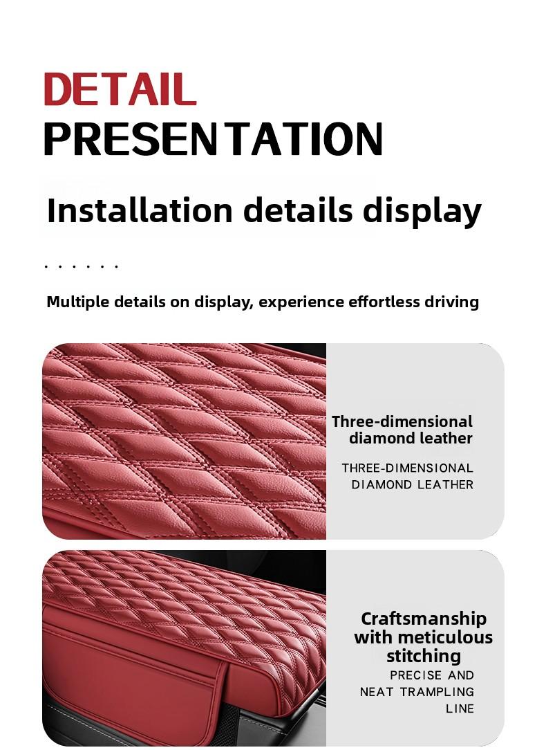 Leather car armrest cushion! This multi-functional pad holds cups, tissues, and storage—no more dangling arms on long drives! Solve all your road trip pain points for the price of a bubble tea!