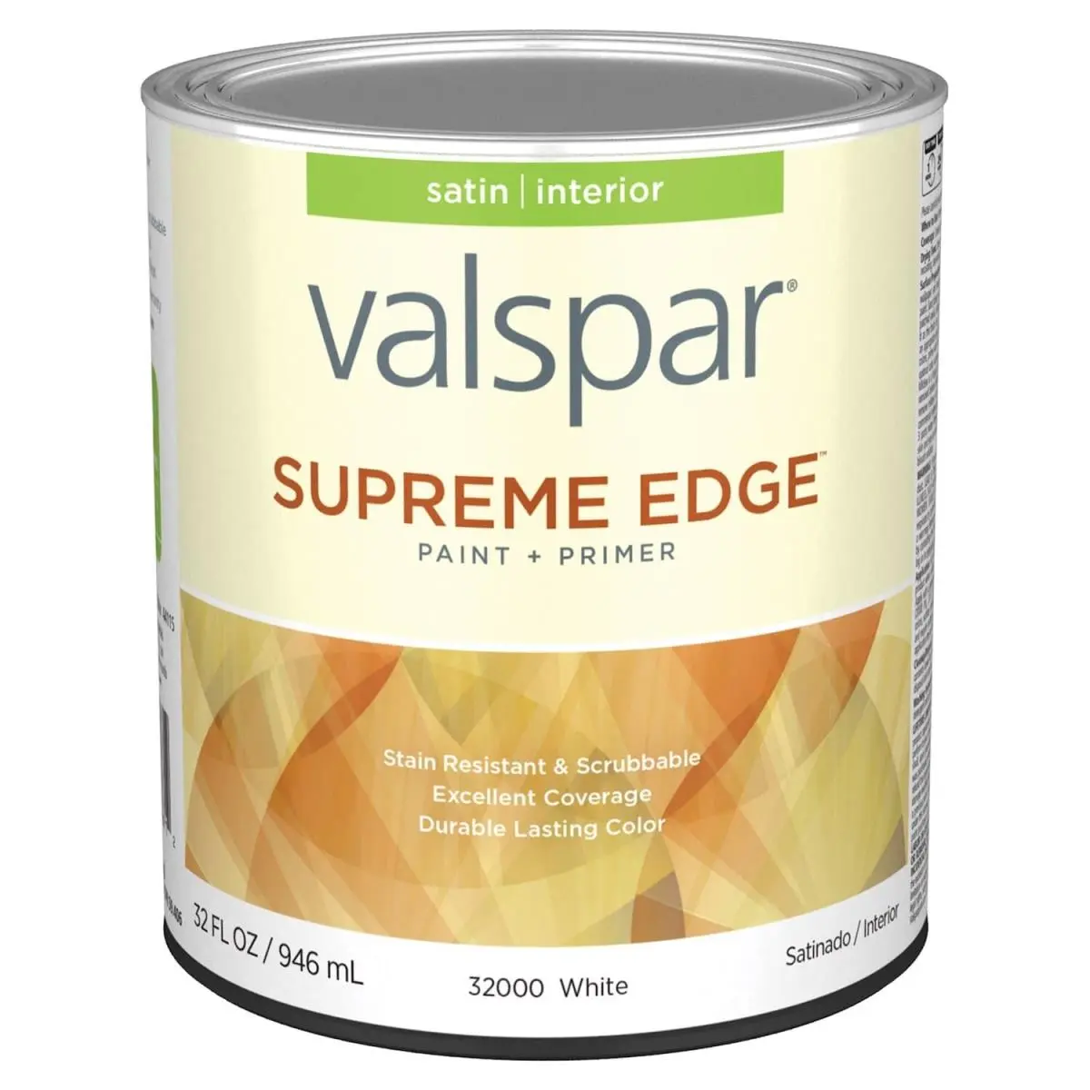 212 MAIN Valspar 1 qt. Acrylic Latex All-Purpose Interior Paint, Satin Sheen, White, Mildew Resistant (Indoor Use)