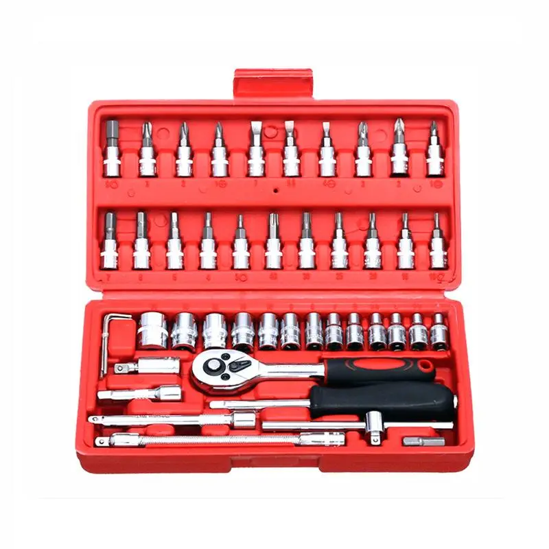 Tool, Socket Wrench Kit for Cars Motorcycles, Home Hardware Combination Toolbox, Ideal for Heavy Use, Perfect for Mechanics and DIY Repairs,Dad Gifts