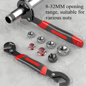 Multi-function Magic Wrench Universal Adjustable Wrenches 1045 Steel, Pipe Wrench Set 10.5 and 15-Inch,2-Piece