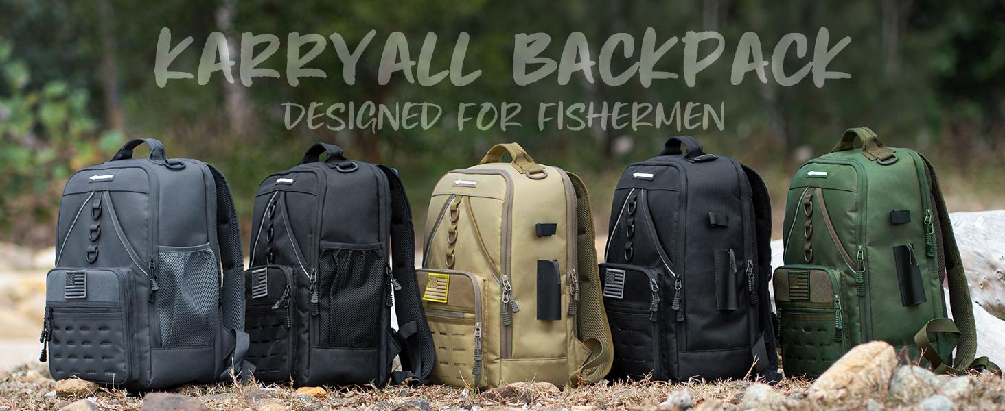 KastKing Karryall Fishing Tackle Backpack with Rod Holders 4 Tackle Boxes,40L Fishing Bag Storage Fishing Gear and Equipment, Multi-Functional Storage ,Waterproof & Durable Fishing Bag Ideal for Camping & Outdoor Activities Hunting