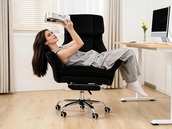 HOMRELEXA Big & Tall Office Chair with Flip Armrests for Pets & Cross Legged Sitting Premium Tech Fabric Wide Seat Reclining Desk Chair Executive Ergonomic Computer Gaming Chair with Foot, Rest premium tech fabric wide seat