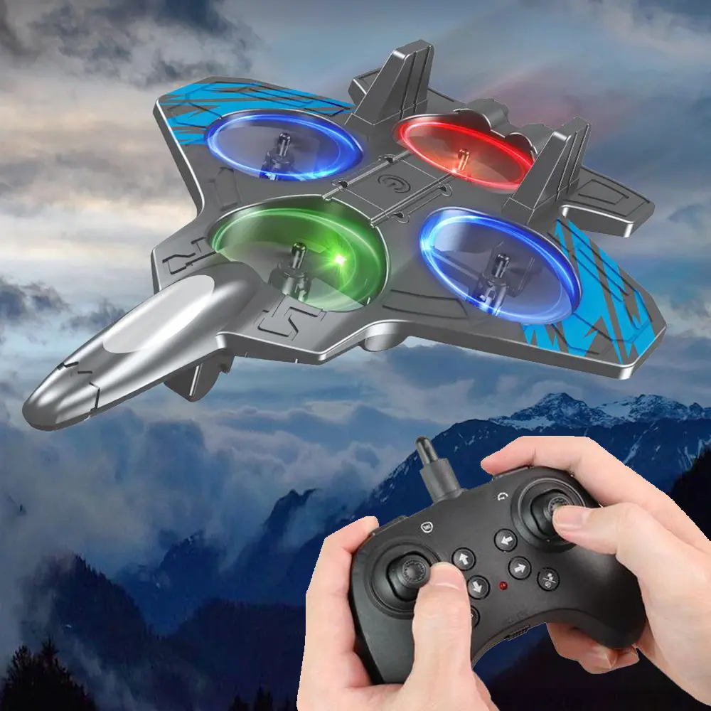 [Christmas Gift] Unisex RC Stunt Jet Drone Toy for Kids, Beginner-Friendly with 360° Flips, LED Lights, Vertical Takeoff & Landing, Easy Drone Flying Experience