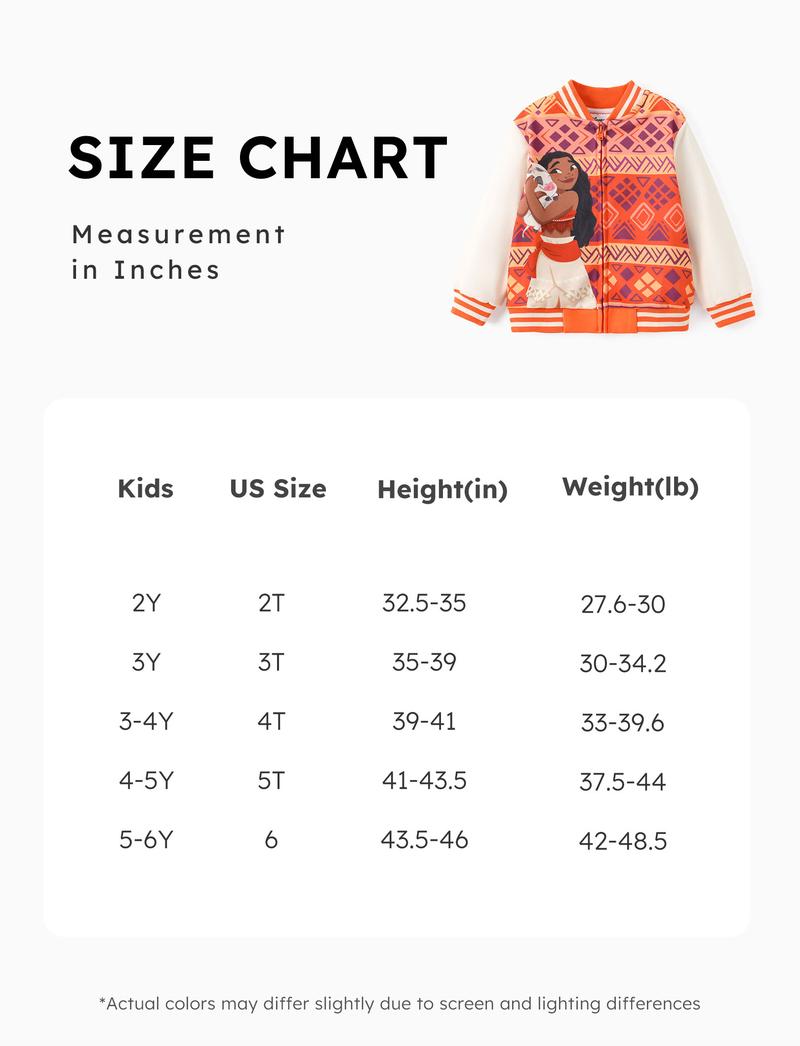 Disney Princess Kids' Baseball Jackets Featuring Moana Rapunzel & Other Princesses Colorful Printed Cute Style Disney Princess Kids' Baseball Jackets Featuring Moana Rapunzel & Other Princesses Colorful Printed Cute Style