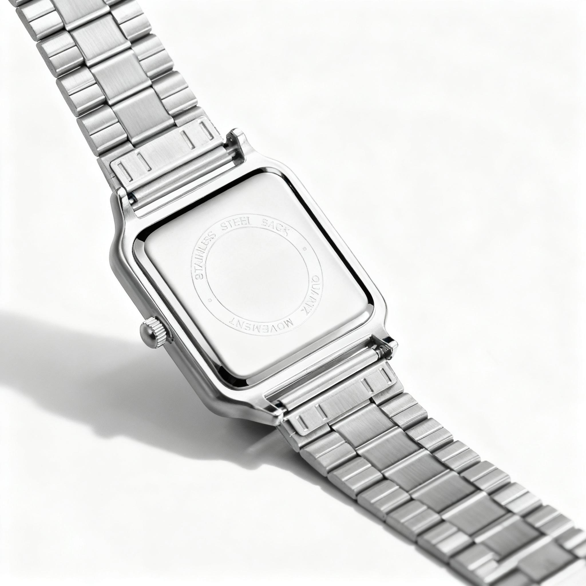 Men's Square Face Watch with Roman Numerals, Casual Analog Wristwatch