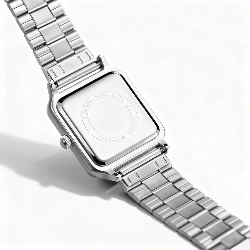 Men's Square Face Watch with Roman Numerals, Casual Analog Wristwatch