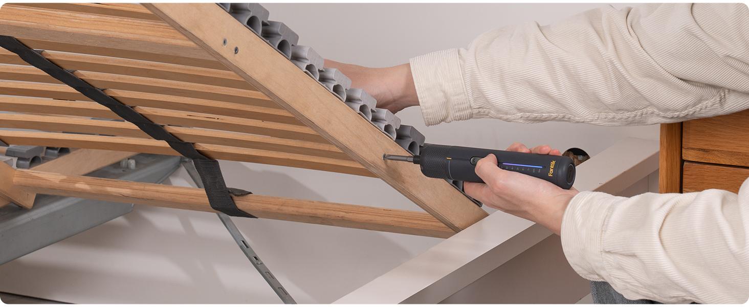 Destornillador Eléctrico Fanttik S2 Pro, Juego de Destornillador Inalámbrico, 7 Ajustes de Torque, 0.5 a 6 N·m, 20 Puntas Magnéticas, Cabezal Hexagonal de 1/4", con Adaptador de Ángulo de 90°, para Muebles y Reparaciones del Hogar