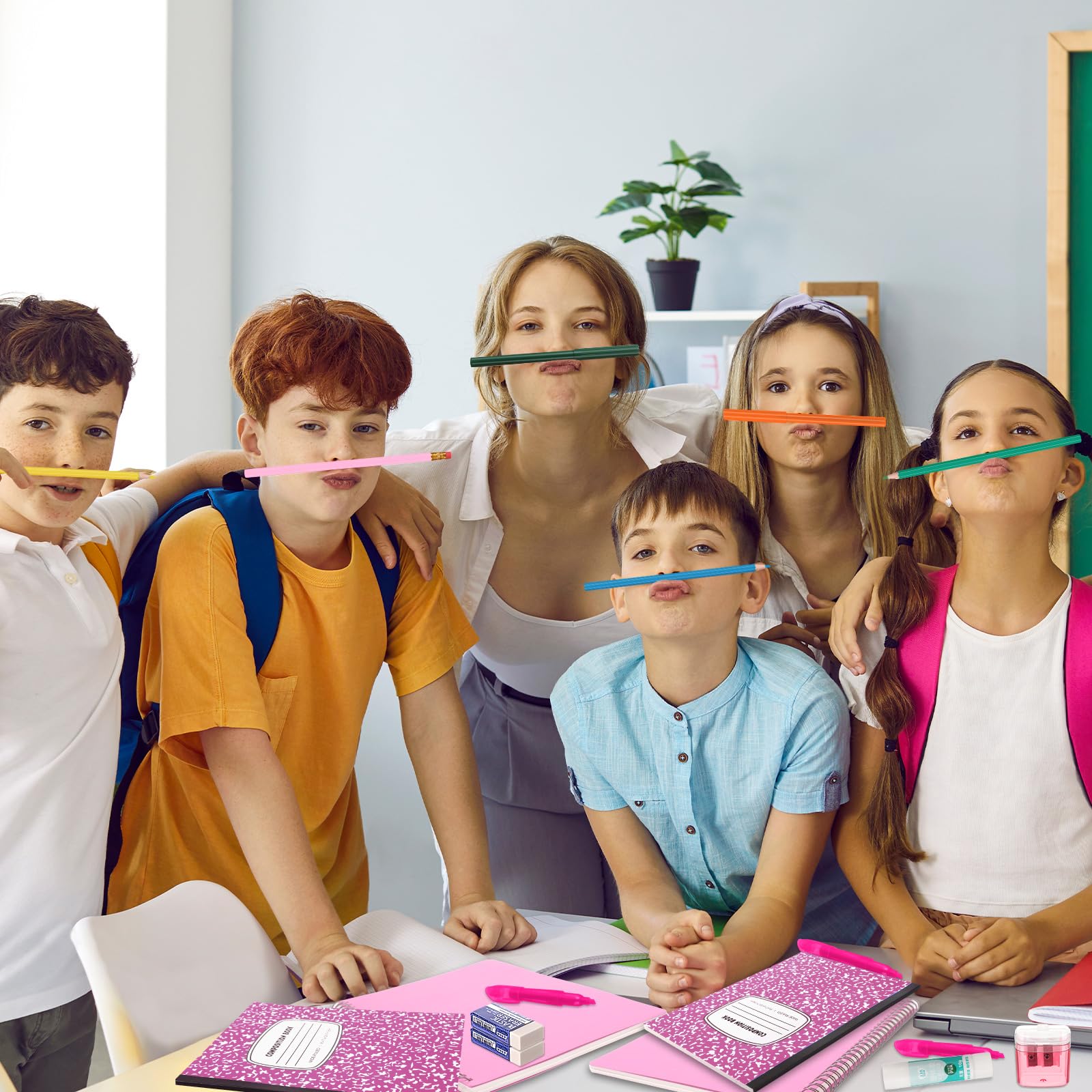 39 Pcs Back to School Supplies Kit, Include Pencils Scissors Ruler Eraser Crayon Sharpener Notebook Pencil Case Folder Notebook for Teachers & Kids - Supplies kit for Girls & Boys