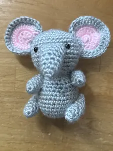 Handmade Crochet Amigurumi Mini Elephant Plushie Handmade Crochet Amigurumi Mini Elephant Plushie