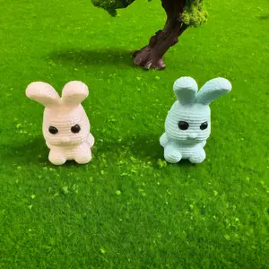 10 pieces of mini 3D printed gradient-colored rabbit figurines. Randomly come in various colors. Suitable for home, car, office desk decoration. Ideal for Christmas, Halloween, Easter, birthday gifts, party gifts, decoration and arrangement.
