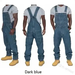 Tennis Tops Mens Jeans Overalls Men Jumpsuit Pockets Casual Loose Long Denim Pants Straight Rompers Autumn Plus Size Punk Biker One Piece Trouser Menswear Formal Set
