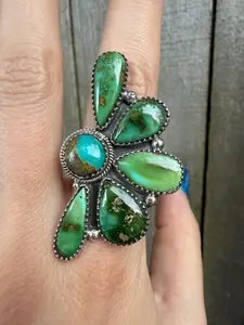 Sonoran Gold Turquoise Sterling Silver Adjustable Ring