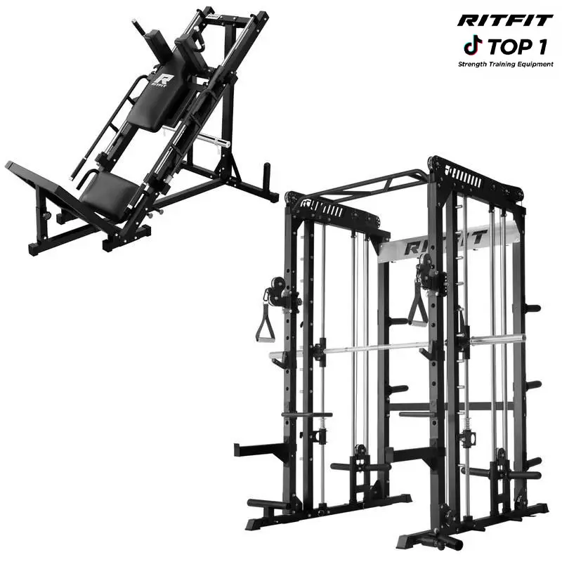 RITFIT Pro Strength Home Gym System - M1 Smith Machine, BLP01 Leg Press Machine, Adjustable Squat Rack, Multifunctional Strength Training Equipment, At Home Gym Station, At Home Gym Equipment