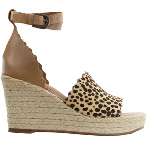 Matisse Womens Roma Cheetah Ankle Strap Espadrille  Casual Sandals Casual High Heel 3" & Up - Brown
