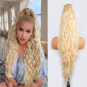 30 inch Curly Ponytail Extension Claw Clip Ponytail for Women Long Wavy Pony Tails Hair Extensions Synthetic Hair Extensions Ponytail for girl party daily Use