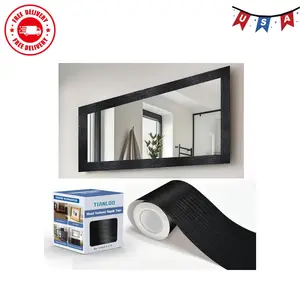 27 FT Wood Grain Wallpaper Border, Removable Waterproof Mirror Border Peel and Stick