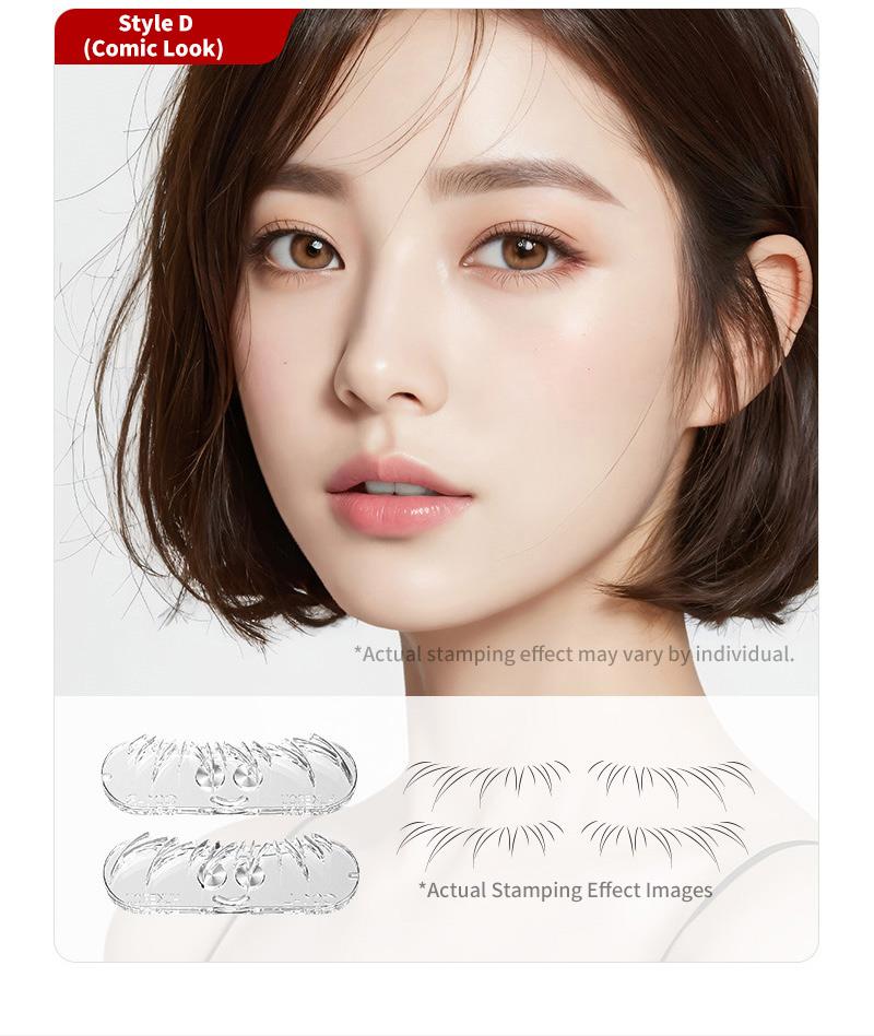 [Valentine Exclusive] Lower Eyelash Stamp 11-Piece Makeup Set – Glue-Free Long-Lasting Smudge-Proof, Water-Proof Ink, Eyeliner-Like Finish, Compact Design, Easy Application for Natural Look, Beginner Essential Cosmetics