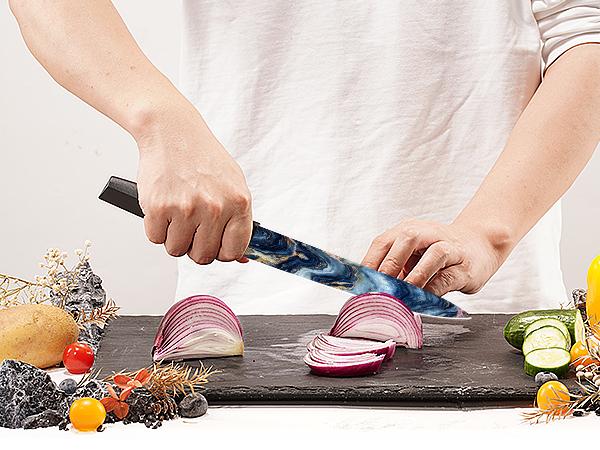 Astercook 6 Pcs Stratigraphic Series Kitchen Knife Set, German High Carbon Stainless Steel Dishwasher Safe Blade Block,  Kitchen Knives Cutting