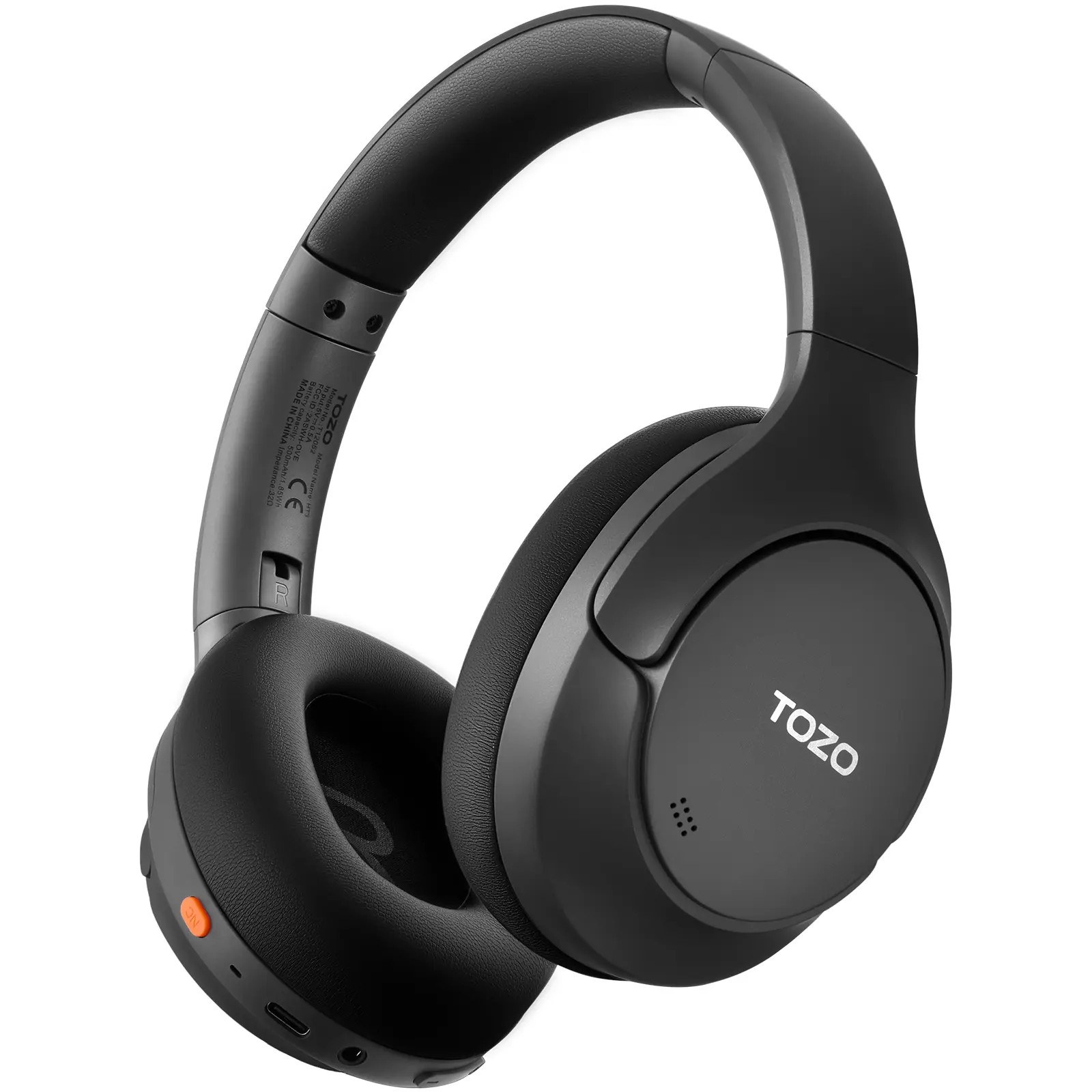 TOZO HT3 Hybrid Noise Cancellation Wireless Headphones, 90H Playtime Over-Ear Bluetooth Headset with 5 Mics, Spatial Audio, AI Chat, 32 EQ Modes, Dual Connection, USB-C Charging, Instant Computer Compatibility, Travel & Home Use, Gift Ready