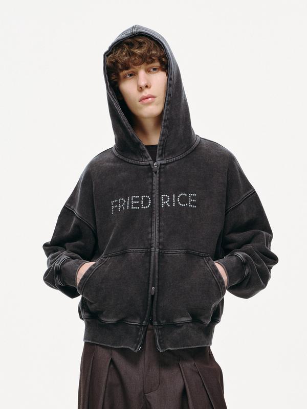 FRIED RICE Beaded Logo Double Zip Hoodie