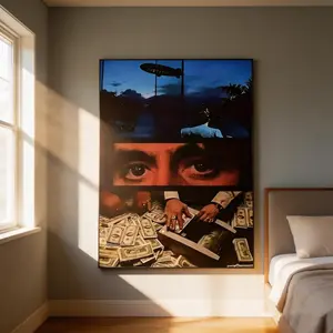 Scarface Classic Gangster Movie Artistic Wall Decor, Waterproof Canvas Poster, Cute And Vibrant Poster for Bathroom, Living Room, Bedroom, Dorm, A Perfect Gift Idea for New Year Home Decor