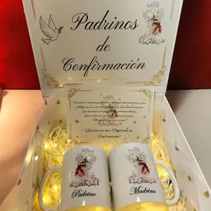 Propuesta de Confirmacion de niña Set of Two Mugs for Drinkware and Reusable Use - Washable Ceramic - Perfect for Confirmation Proposal - Tumbler, Reuse