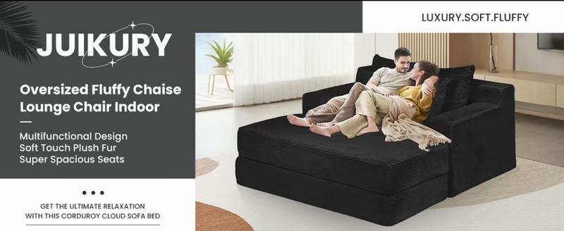 Winzoo Convertible Sofa Bed Comfortable & Cozy Design 3 in 1 Corduroy Loveseat Folding Couch Bed Foldable Chaise Lounge Chair Floor Futon Sleeper with 4 Removable Pillows for Living Room Comfortable & Cozy Design