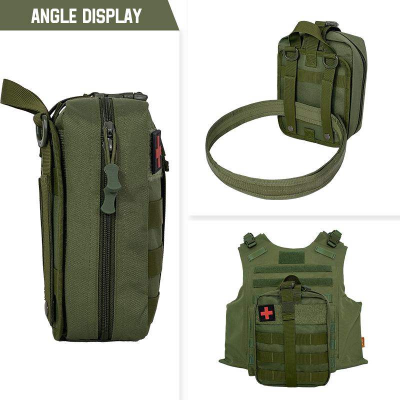 Jumahe Springtok Outdoor First Aid Kit,Tactical Molle Medical Pouch,Survival Emergency Waist Pack,Outdoor Hunting Accessories Bag,Portable Bag for Hunting,Hiking,Camping,Includes Emergency Supplies and Accessories for Multi-purpose Use