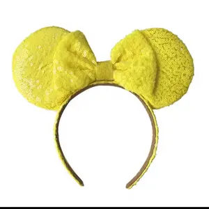 Beautiful Sunrise Yellow Bow Mouse Ear Headband
