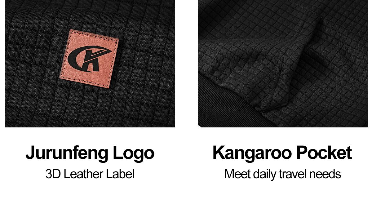 Mens Hoodies Sweatshirts Long Sleeve Fashion Waffle Knit Pullover Hoodie with Pocket Drawstring Adjustable Hood Comfortable Polyester Spandex Fabric Plaid Jacquard Design