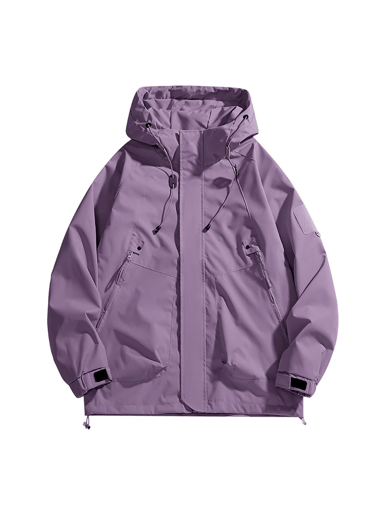 CCCMAI Men's Windbreaker Jacket with Hood Zippered Pockets & Adjustable Drawstrings Regular Fit Spring Fall Outdoor Workwear for Hiking Camping Casual Wear Hiking Gear Functional Design Durable Fabric