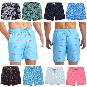 Men's Swim Trunks with Mesh Lining, Pockets, Drawstring Closure