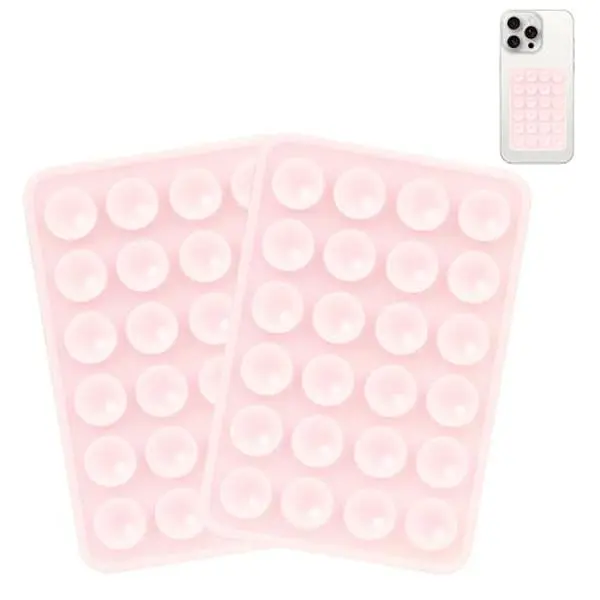 2PCS Silicone Suction Phone Case Mount, Non Slip Suction Cup, Hands-Free Phone Accessories Holder for Selfies and Videos, Silicone Adhesive Stand Sticky for Cell Phone