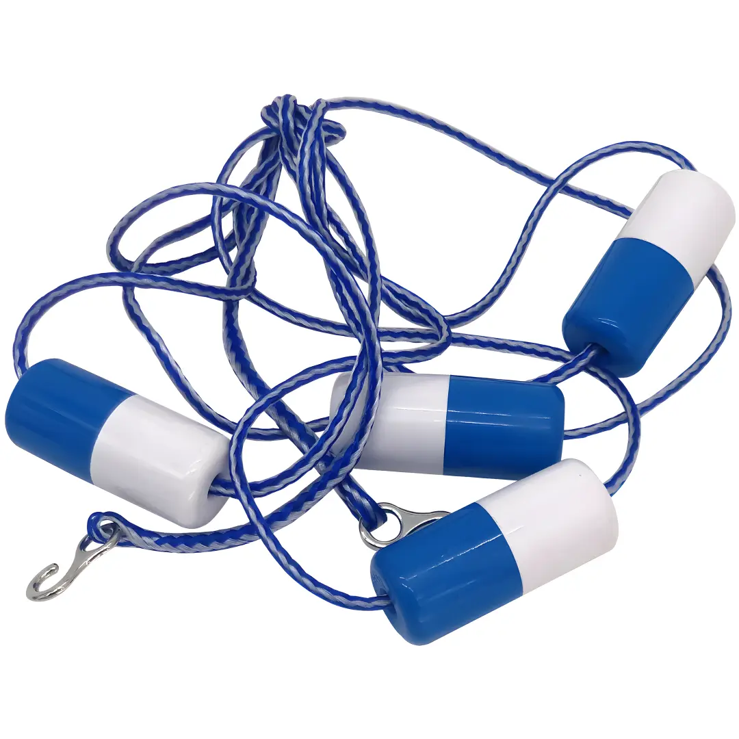 FibroPool Pool Divider Rope with Floats Safety Divider & Lane Marker Adjustable Braided Polymer Rust-Resistant Chrome Hardware Clear Visual Barrier