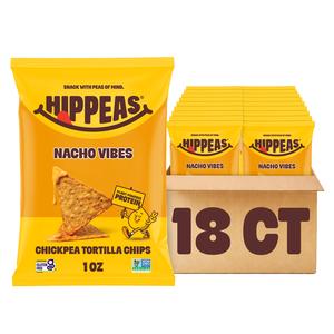 Nacho Vibes Tortilla Chips - Chickpea Tortilla Chips - Gluten Free Snacks, Dairy Free, Crunchy, Nutritious, Baked Plant Protein Snack, Vegan, Kosher