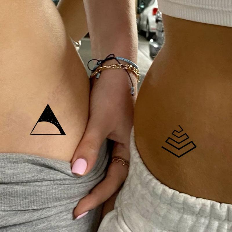 34 Sheets Temporary Tattoos Stickers, 10 Sheets Fake Body Arm Chest Shoulder Tattoos for Men or Women with 24 Sheets Tiny Black