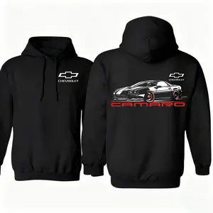 Camaro Hoodie – Chevy Camaro Muscle Car Graphic with Bold Red Text & Front Logo – Chevrolet Car Lovers Apparel for Mechanics & Gearheads – Gift for Car Enthusiasts