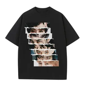 FEEGO Menswear Short-Sleeve Graphic Print SKZ Eyes T-Shirt, Trending 2026 Top Streetwear Round Neck Crewneck Man Tshirt