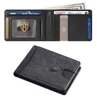 D - Black Smooth RFID Wallet + Money Clip