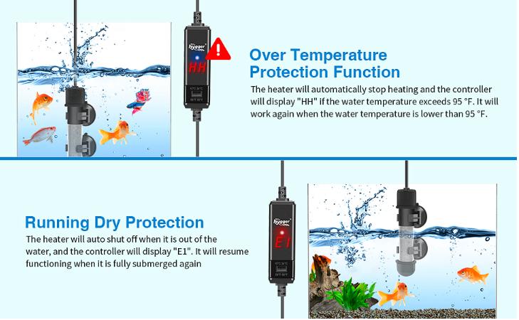 hygger Small Aquarium Betta Heater, Submersible Fish Tank Heater 10W/25W/50W/100W with LED Digital Display, Suitable for Marine Saltwater and Freshwater up to 5/10/16/26 Gallon hygger Small Aquarium Betta Heater, Submersible Fish Tank Heater 10W/25W/50W/100W with LED Digital Display, Suitable for Marine Saltwater and Freshwater up to 5/10/16/26 Gallon